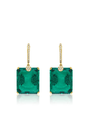 Emerald Aura Drop Earrings