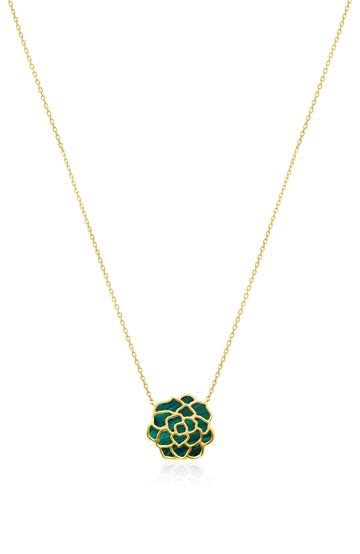 Verdant Bloom Enamel Necklace