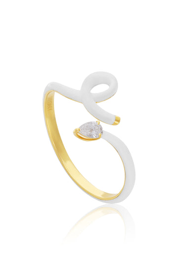 Ivory Curve Solitaire Ring